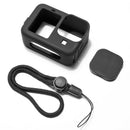 Silicone Housing Cover for GoPro Hero 9 with Lens Cap + Lanyard (Black)