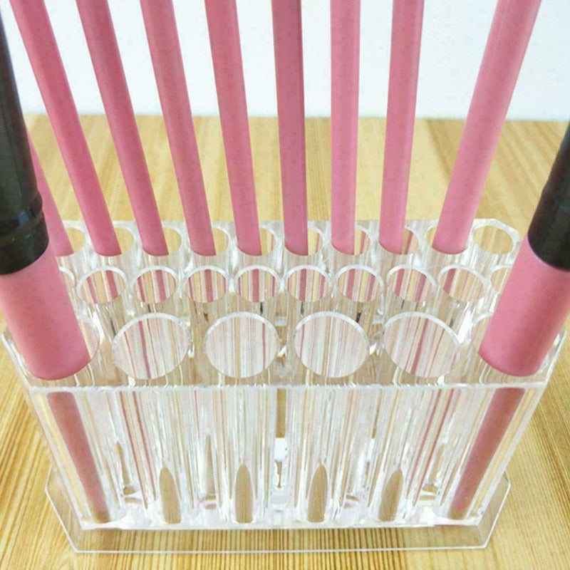 26 Holes Acrylic Clear Cosmetic Makeup Brush Holder Home Women For Daily Us C0E5