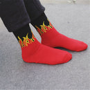 Stylish Mens Red Casual Cotton Fire Flame Hip Hop Socks Skateboard New best_,
