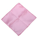 Men's Pocket Hanky Plain Color Wedding Party Square Hankerchief (Pink)