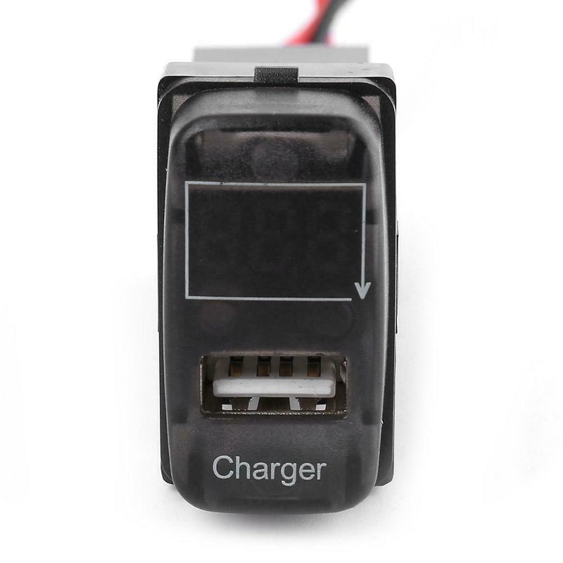 For Mitsubishi USB Car Charger with Blue LED Voltmeter 2.1A Charger Socket