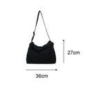 Canvas Crossbody Bag Large Capacity Unisex Travel Shoulder Handbags (Black) A