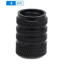 4pcs Aluminum Alloy Car Tire Wheel Tyre Caps Valve Stem Dust Covers (Black)