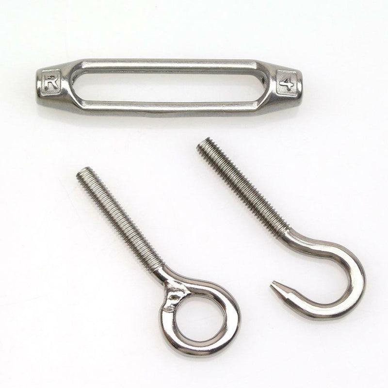 M4 Stainless Steel 304 Hook & Eye Turnbuckle Rope Tension Screws 30mm