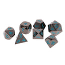 7x Black Nickel D4 D20 Multiple Dice for RPG MTG Gaming Players with