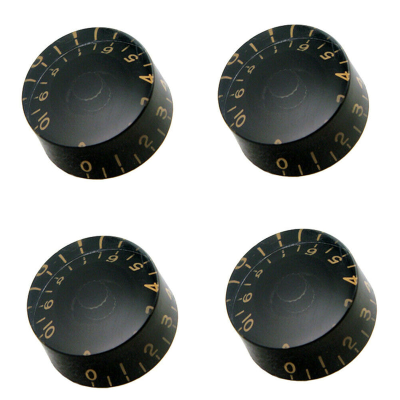 4pcs Electric Guitar Knob Cap Guitar Volume Tone Button for EPI LP (Black)