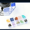 10pcs/box Rock and Mineral Collection Kit -Amethyst, Green Fluorite, Red Jasper,