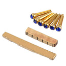 6 Pieces Acoustic Guitar Bridge Pins with Guitar Saddle Nut, DIY Accessories