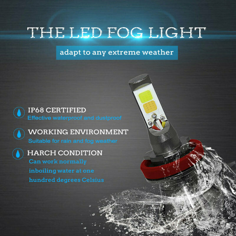 1x Two-Color H8/H9/H11 Lamps Constantly Bright Rapid Blinking Car Led F VKU