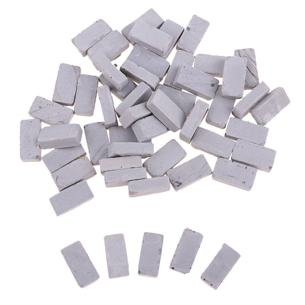 1/16 Scale House Wall Building 50x Gray Bricks 1.7x0.9cm for Sand Armor Land