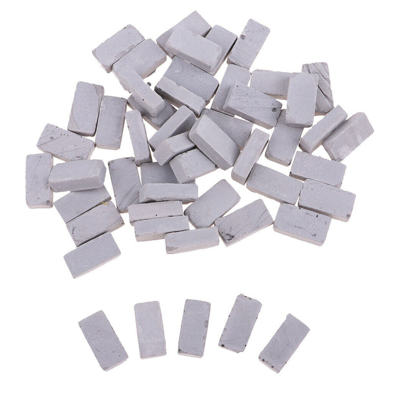 1/16 Scale House Wall Building 50x Gray Bricks 1.7x0.9cm for Sand Armor Land