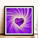 Purple Heart Full Round Drill Diamond Painting 5D DIY Canvas Wall Art Decor A
