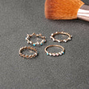 4 Pcs/set Bohemia Colorful Crystal Stone Finger Rings Set Wedding Jewelry Gift