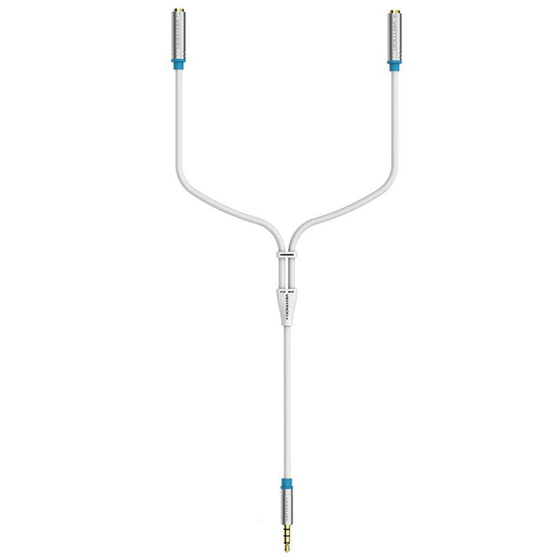 3.5mm AUX Male to 2 Female Headphone Mic Audio Y Splitter Cable for Laptop