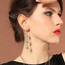 Women's Earrings Snowflake Pendant Long Drop Earrings Temperament Wild EarriP7Y1