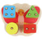 Wooden Geometric Blocks Column Shapes Color Puzzle Building Educational Toys
