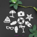 10pcs Summer Beach Holiday Series Cutting Die Stencil Scrapbooking Template