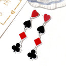 Fashion Acrylic Poker Card Heart Spade Diamond Long Stud Earrings Women Jewel OZ