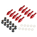 10 x Universal Windscreen Windshield Spike Bolts M5 Screw Well Nuts Red