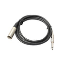 2 Pcs 6.35mm Mono Plug Audio Connector Microphone Cable for Microphone Parts
