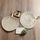 Chinese style handmade fan Natural hand weaving palm leaf fan Blades portab A2K7