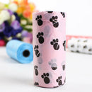 5 Rolls Pet Dog Puppy Waste Poop Bag Footprint Printing Clean-up Degradable Bags