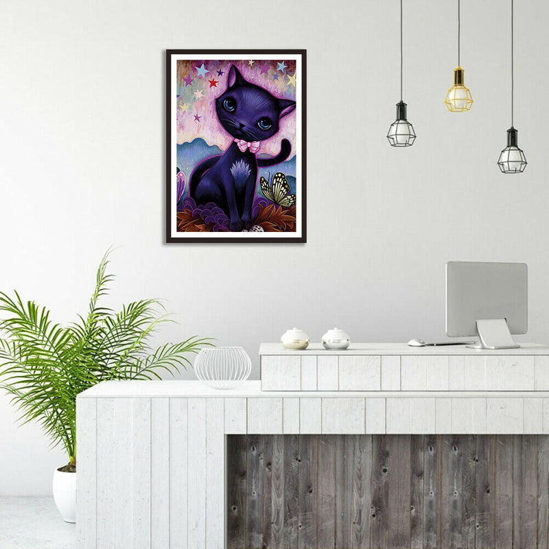 5D DIY Full Drill Diamond Painting Kitten Cross Stitch Embroidery Mosaic
