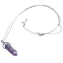 5X(Crystal Hexagonal Healing Point Amethyst Pendant Cut Pendant Necklace U2X5)
