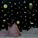 3pcs/set Luminous Star Sky Wall Art Stickers Waterproof Room Decor Decals A