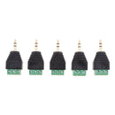 5x Audio 3 Pole 3.5mm Male to 3 Pin Female Video Balun Adapter for Earphone