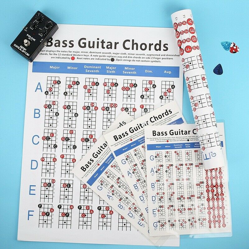 Electric Bass Guitar Chord Chart 4 String Guitar Chord Fingering Diagram Ex