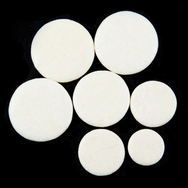 17Pcs/Set Leather Clarinet Replacement Pads 17.3mm 15.1mm 12mm 10mm White WoS8G7