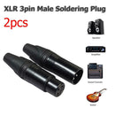 1 Pair XLR 3Pin Male Female DIY Audio Cable Connectors Solder Plug (Black) A