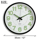 Wall Clock Beautiful Green LED Analog Round Quartz Clock Design Clock Rou&+