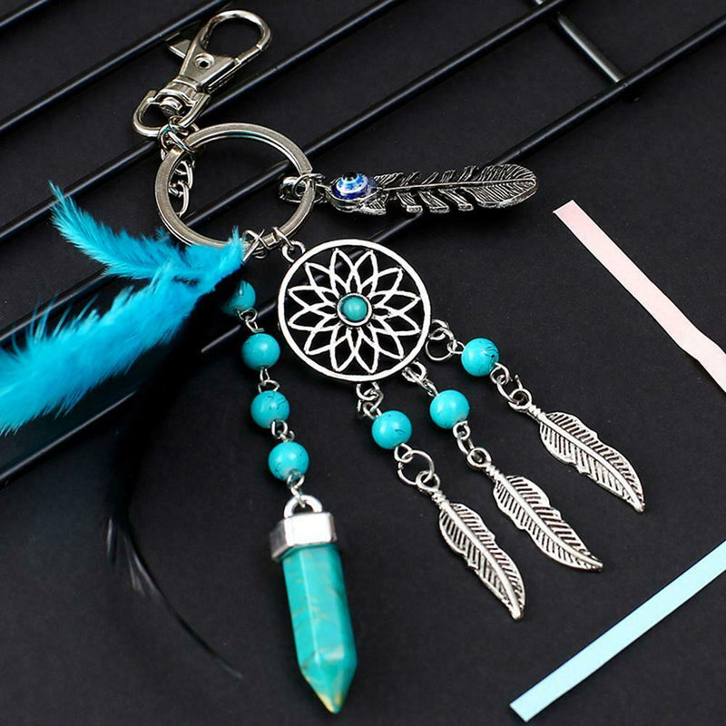 Dream Catcher Keyring Bag Hanging Pendant Decor Gift (Tassel Keychain) A