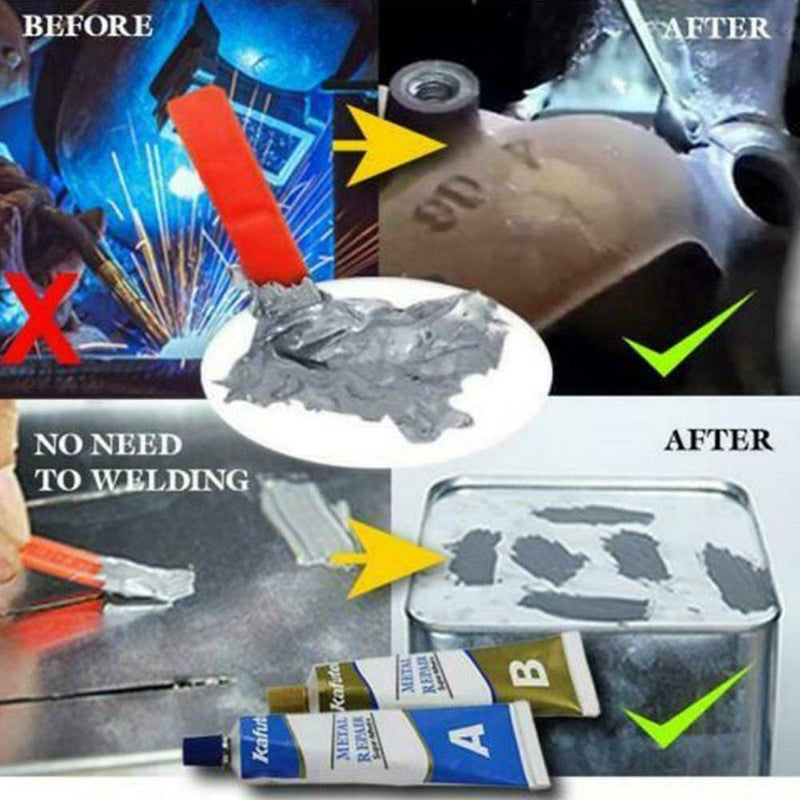 Industrial Heat Resistance Cold Weld Metal Repair Paste A&B Adhesive Gel US