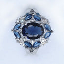 Gorgeous Aquamarine Wedding Engagement Women Ring Blue Size 10