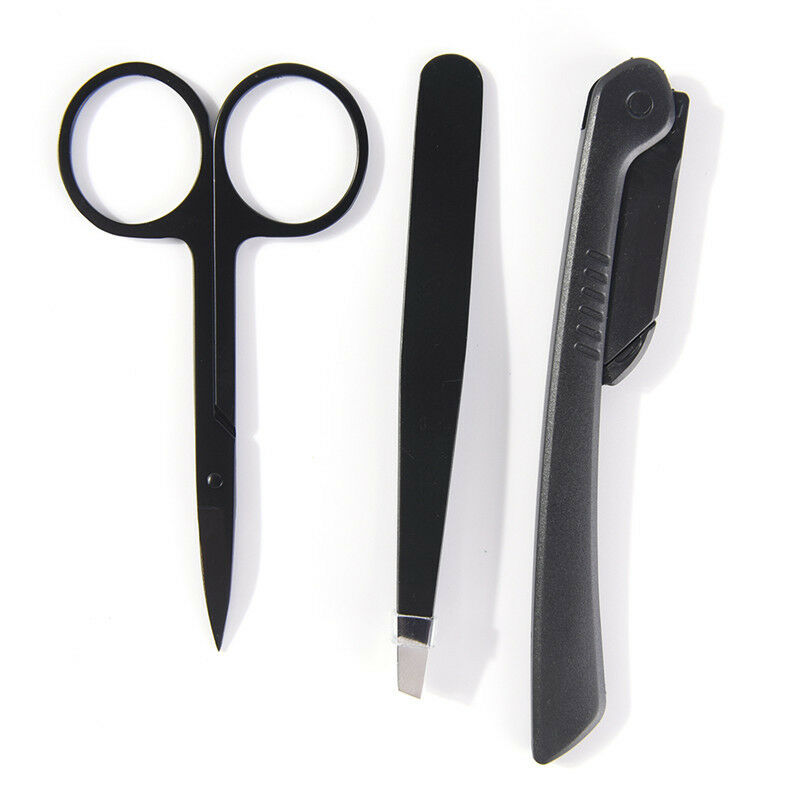 3x Professional Stainless Steel Eyebrow Cutter Eyebrow Scissors Eyebrow Knif BX