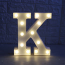 White Large Plastic Marquee Freestanding Alphabet LED Light UP Letters K