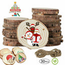 30Pcs Natural Wood Slices Pieces Christmas Tree Ornaments DIY Craft C3C2