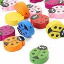 5X(18 PCS Children Wooden Ladybug Beads W7N1)