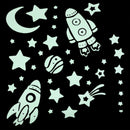 Wall Stickers Cartoon Twinkle Star Moon Glow In The Dark Luminous Decals De