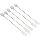 5 PCS Double Head Stainless Steel Bar Cocktail Shaker Mixing Spoon with For X4D1