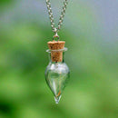 10 pcs Mini Empty Teardrop-shaped Vials Glass Bottles Vial Pendant Charm Te W2B4