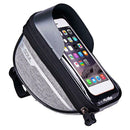 Bike Front Frame Touch Screen Waterproof Phone Bag Top Tube Pannier (Grey)