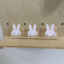 Cute Wooden Bunny Hook Rail For Kids Room Wall Decorate Hanger Hook For Kid