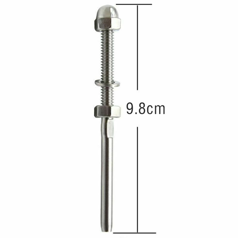 18 Pcs Stainless Threaded Terminal Stud End Fitting for 1/8 Cable Deck Rail F4D1