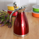 2L Double Wall Stainless Steel Coffee Pot Vacuum Insulation Jug Kettle Red