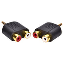 3.5mm Jack to 2 RCA Adaptor Twin Phono Y Splitter Stereo Male to 2 x Female J Bj
