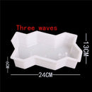 Three Waveform Garden Path Plastic Concrete Paving Brick Mold Diy Walkway C